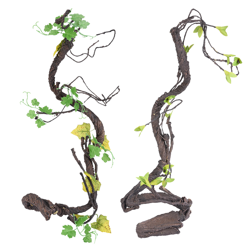 Terrarium Moss Art - กิ่งไม้โค้งจำลองสำหรับต้นไม้เลื้อยเทียม ของตกแต่งตู้เลี้ยงสัตว์เลื้อยคลานในป่า