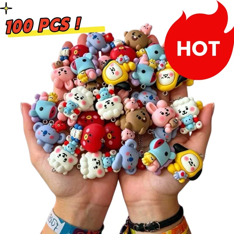 Resin Craft Material - ชุด 7 ชิ้น BT21 ชาร์มการ์ตูนเรซิน อุปกรณ์