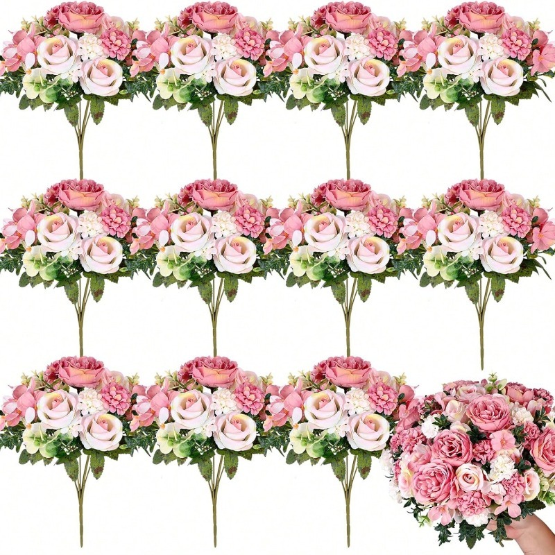 Dried Flower Bulk - ช่อดอกกุหลาบผ้าไหมเทียมขนาด 32 ซม. ดอกไม้ประดิษฐ์สำหรับตกแต่งงานแต่งงาน ตกแต่งบ้าน อุปกรณ์ตกแต่งแจกัน