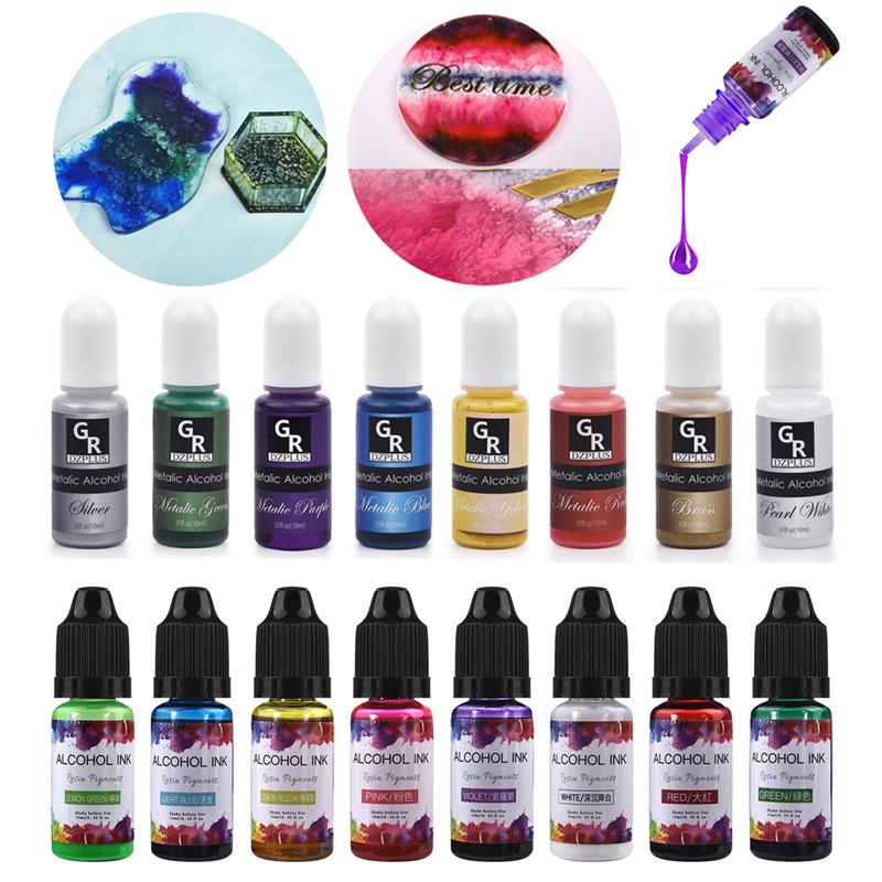 Resin Dye Alcohol - 10Ml/15Ml หมึกแอลกอฮอล์เรซิ่น Pigments Liquid Colorant หมึกการแพร่กระจาย