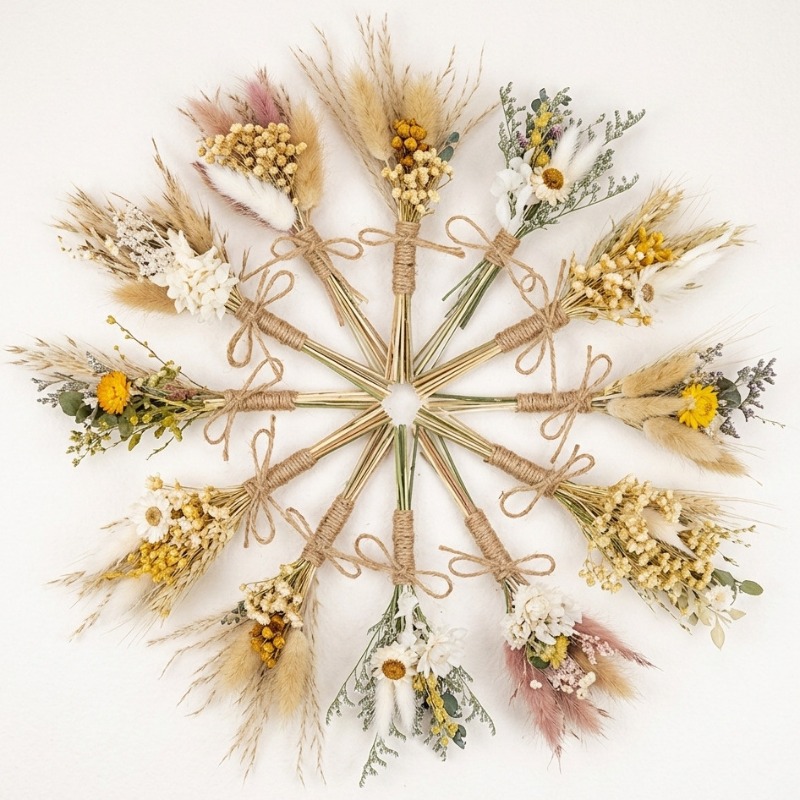 Dried Flower Bulk - ช่อดอกไม้แห้งขนาดเล็ก ธรรมชาติ สำหรับตกแต่งโต๊ะในบ้าน ของชำร่วยงานแต่งงาน ของที่ระลึก ของขวัญ